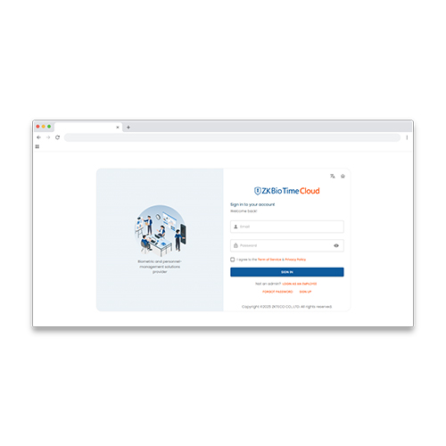 ZKTeco ZKBio Time Cloud — software-interface
