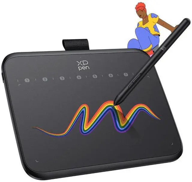 XPPen IT640 Drawing Tablet; Representative same-model-family image. XPPen Deco 640 tablet and stylus; official manufacturer documentation maps Deco 640 to model IT640. Illustration overlay retained; supplied accessories confirmed on quotation.