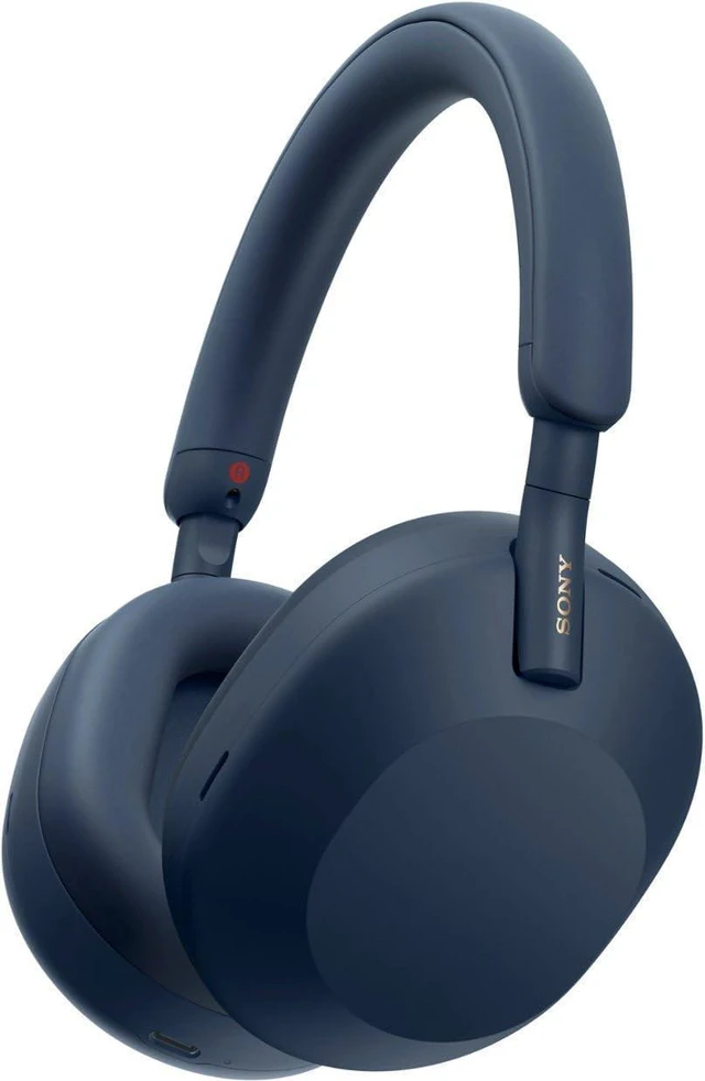 Sony WH-1000XM5 Midnight Blue; Representative same-model-family image. WH-1000XM5 in Midnight Blue, matching the owner colour wording. Image does not establish condition or supplied accessories.