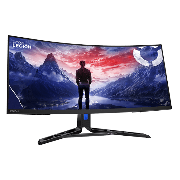 Xiaomi Curved Gaming Monitor 34-inch 180Hz; Representative curved ultrawide monitor hardware. Lenovo Legion R34w-30 is pictured; it is not the Xiaomi monitor. The image illustrates the curved 34-inch 21:9 display form only and does not verify Xiaomi appearance, colour, resolution, refresh rate, ports, curvature, stand or gaming features. Exact supplied hardware will be confirmed on quotation.