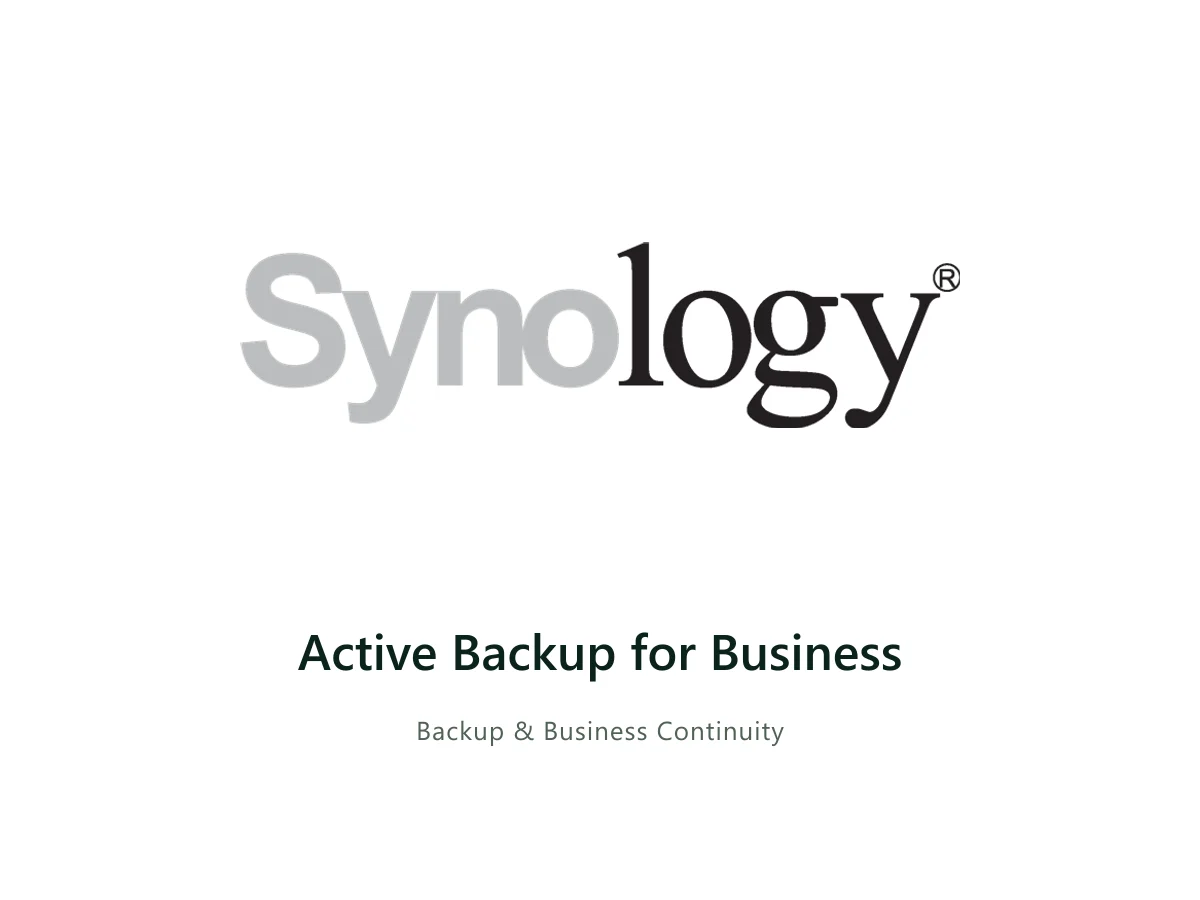 Active Backup for Business — Synology solution card with the official Synology logo