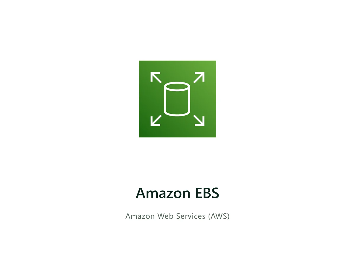 Amazon EBS — AWS solution card with the official AWS service icon