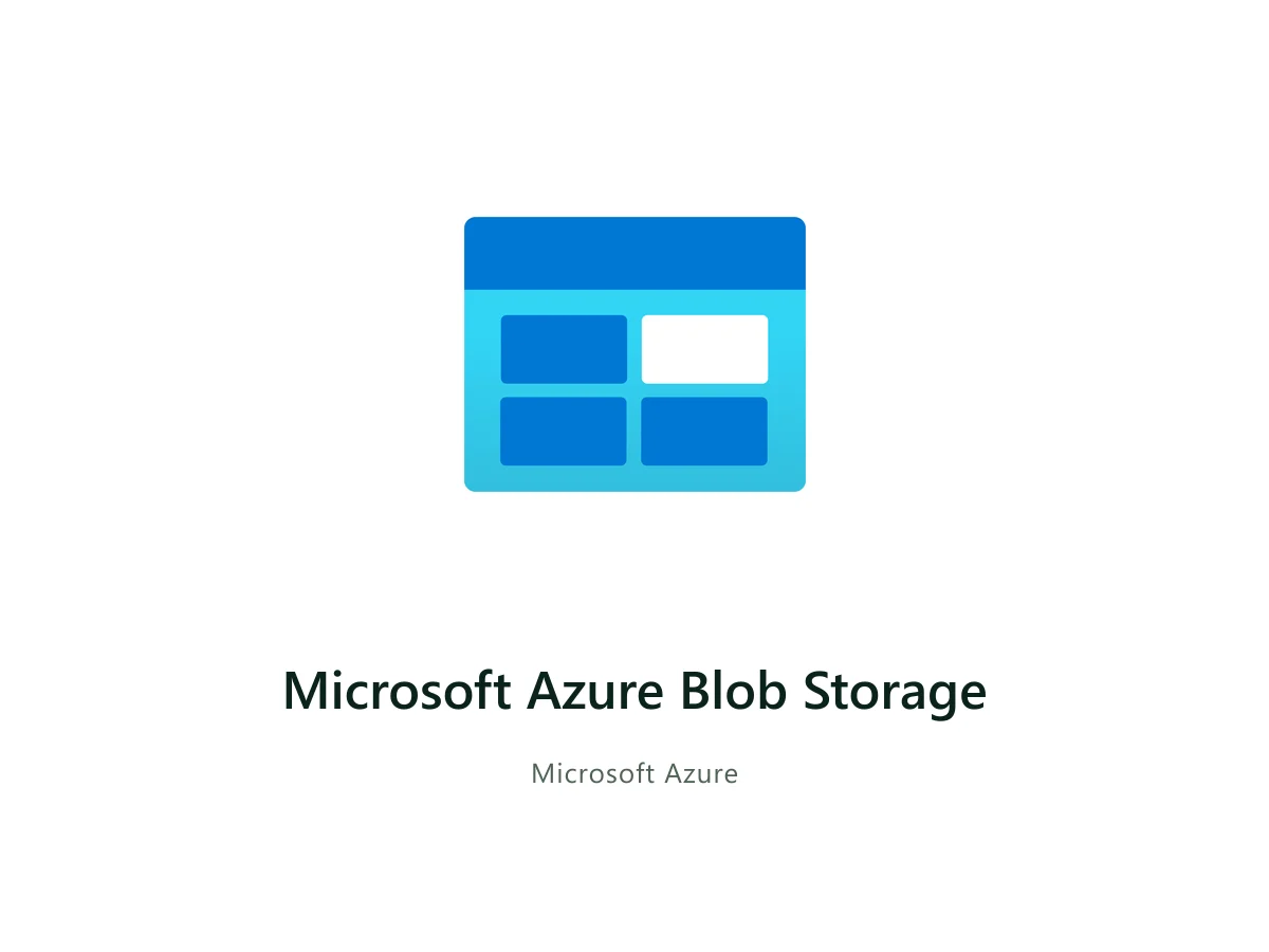 Microsoft Azure Blob Storage — Microsoft solution card with the official Microsoft service icon