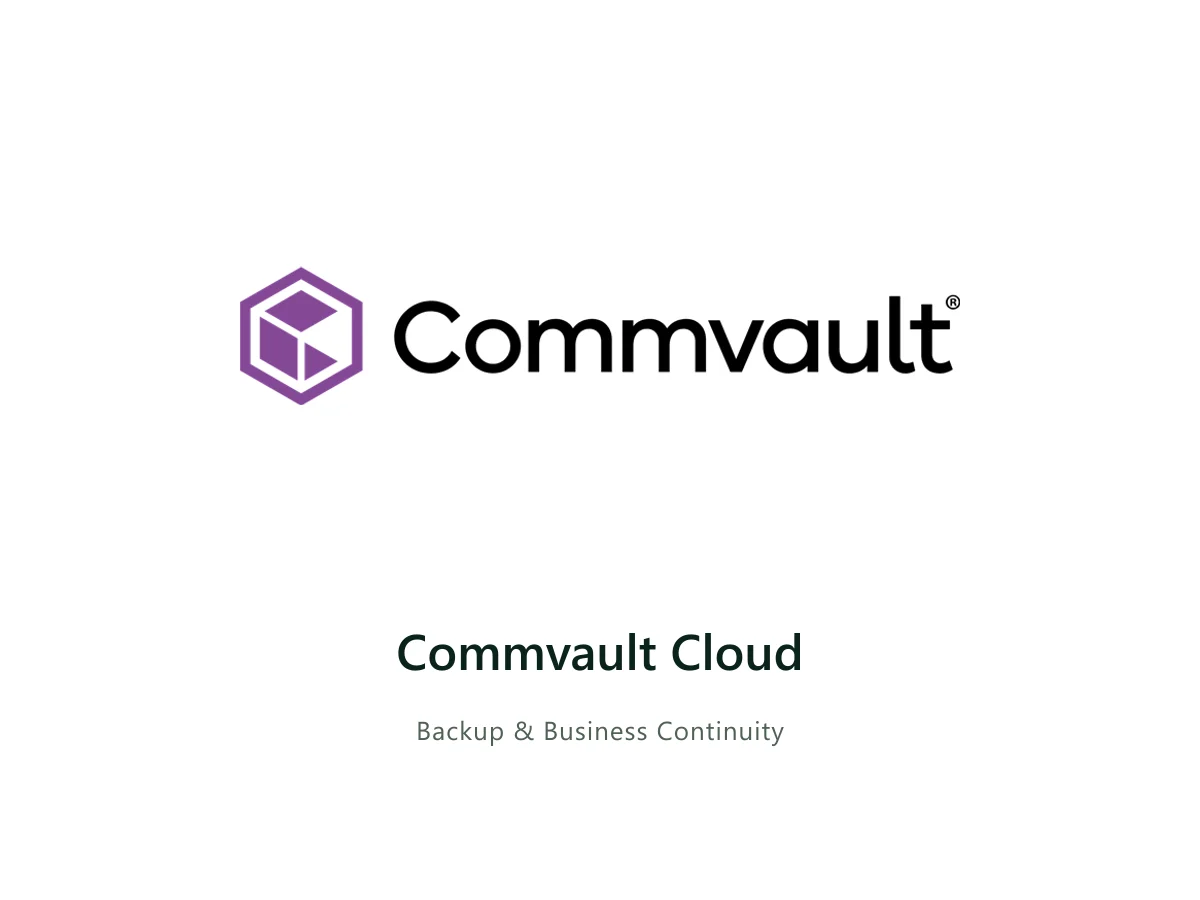 Commvault Cloud — Commvault solution card with the official Commvault logo