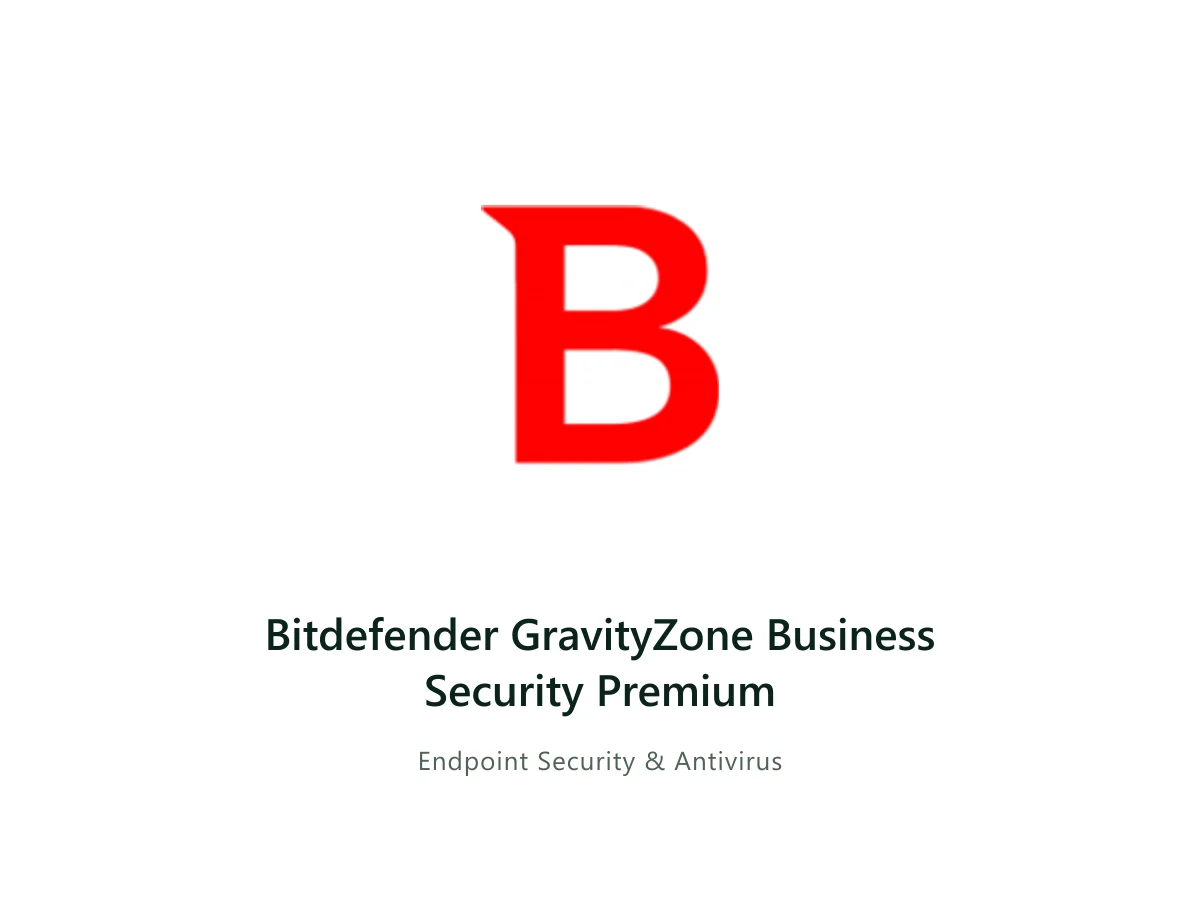 Bitdefender GravityZone Business Security Premium — Bitdefender solution card with the official Bitdefender service icon