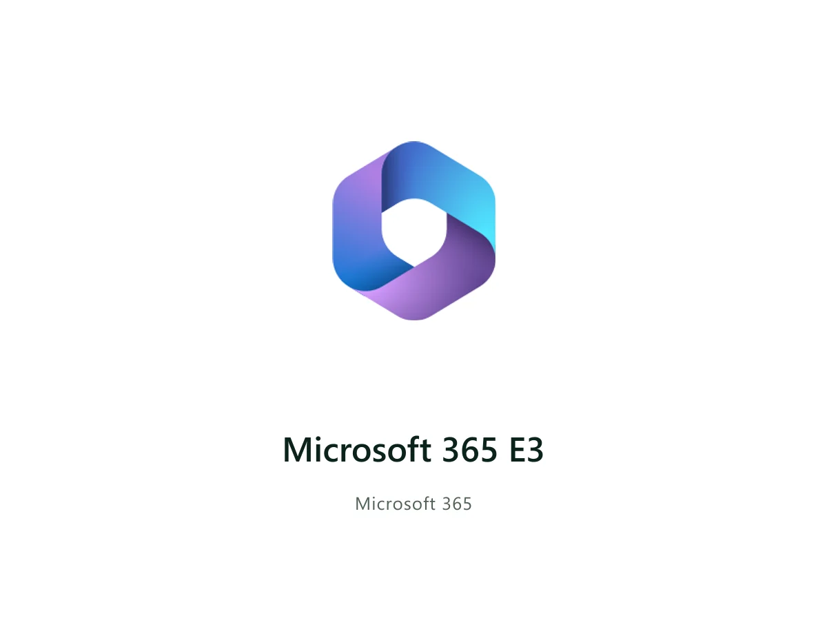 Microsoft 365 E3 — Microsoft solution card with the official Microsoft logo