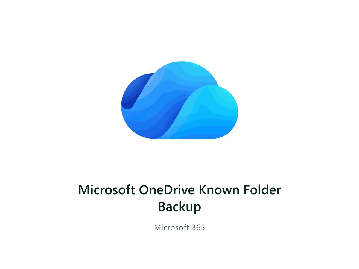 Microsoft OneDrive Known Folder Backup — Microsoft solution card with the official Microsoft logo