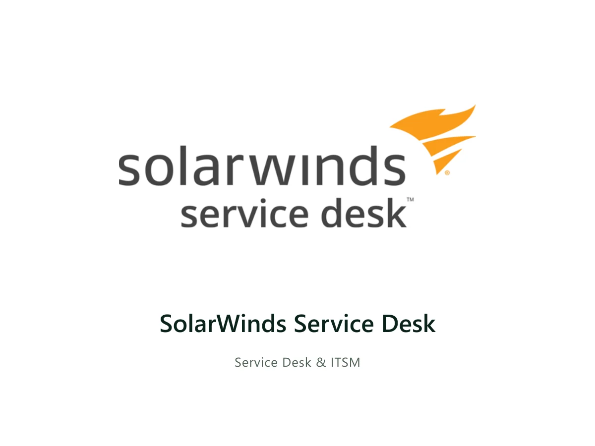 SolarWinds Service Desk — SolarWinds solution card with the official SolarWinds logo