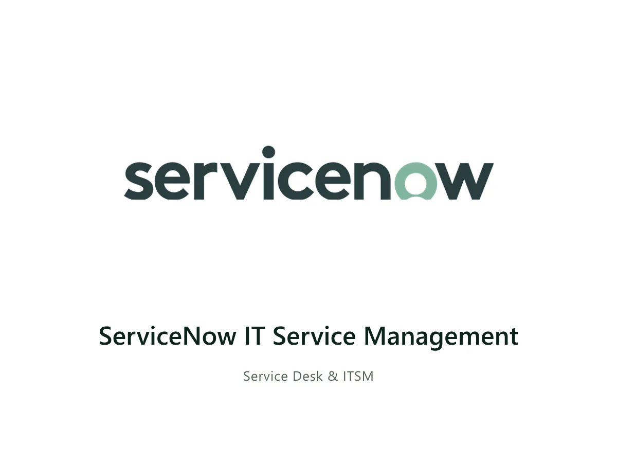 ServiceNow IT Service Management — ServiceNow solution card with the official ServiceNow logo