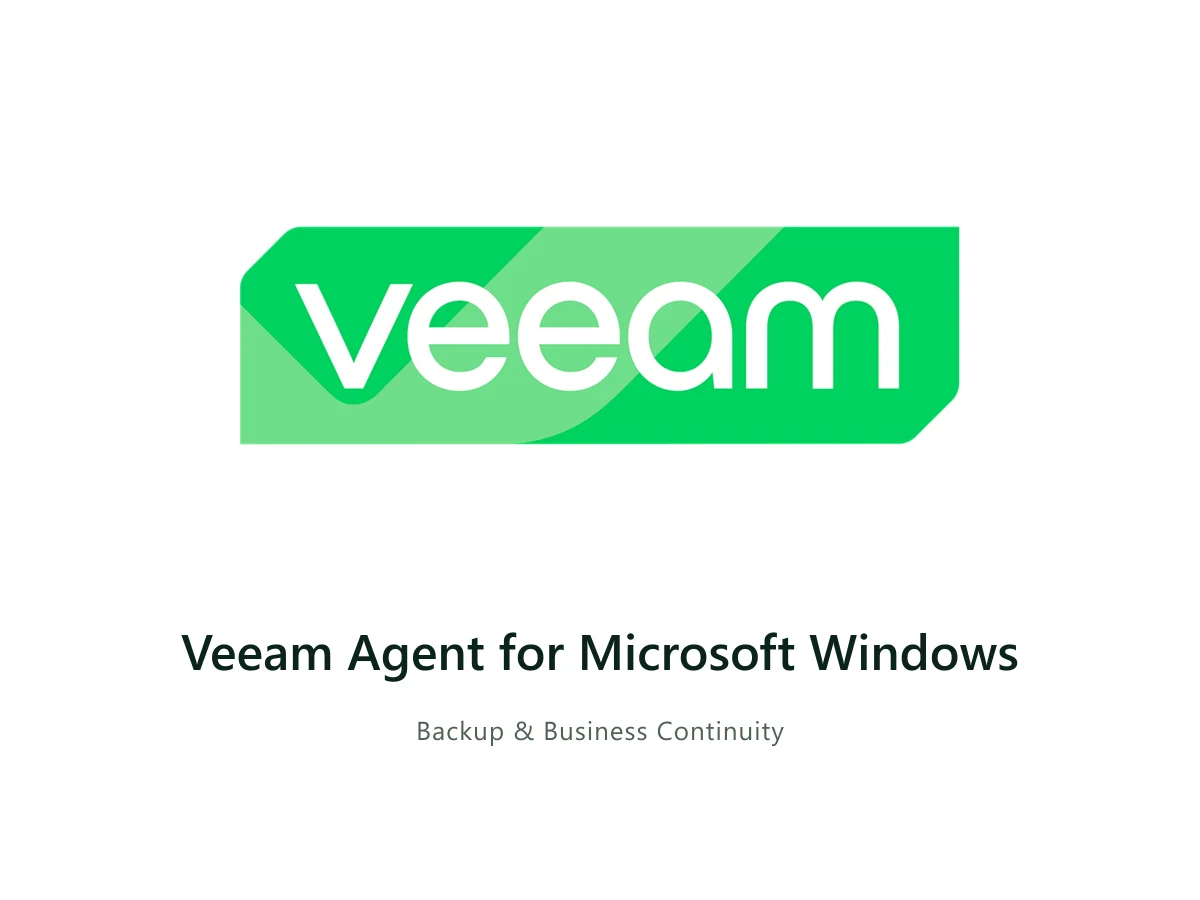 Veeam Agent for Microsoft Windows — Veeam solution card with the official Veeam logo