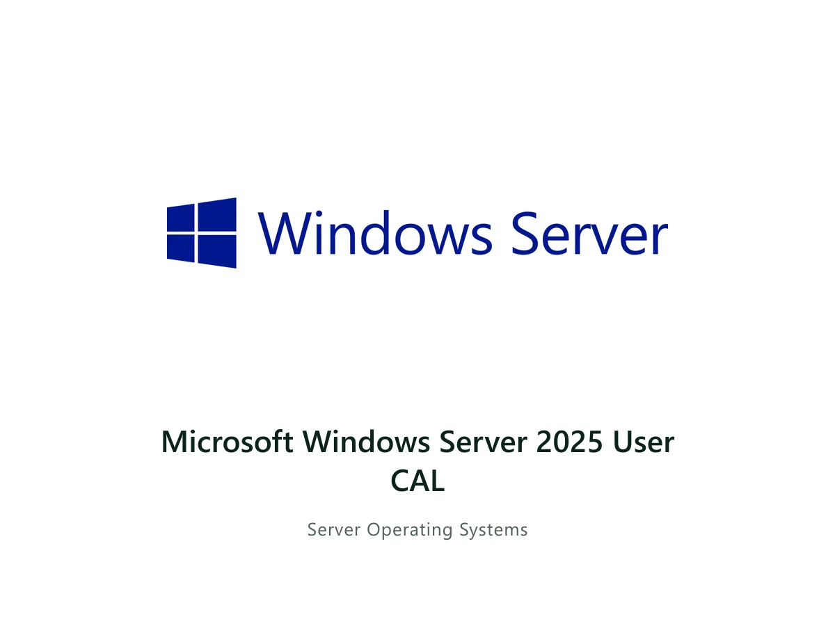 Microsoft Windows Server 2025 User CAL — Microsoft solution card with the official Microsoft logo