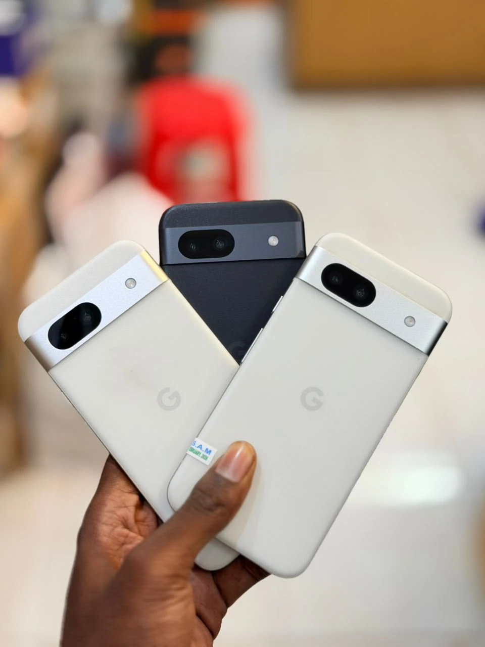 Google Pixel 8a pre-owned phone stock shown from the rear