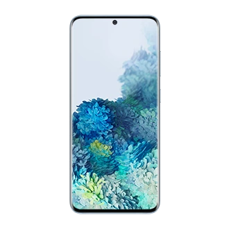 Samsung Galaxy S20 in Cloud Blue, front view