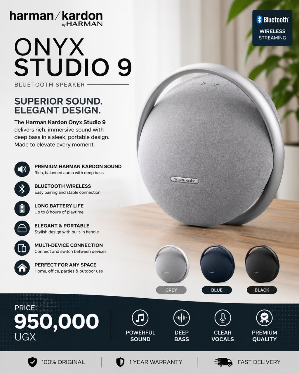 Harman Kardon Onyx Studio 9 Bluetooth speaker product offer