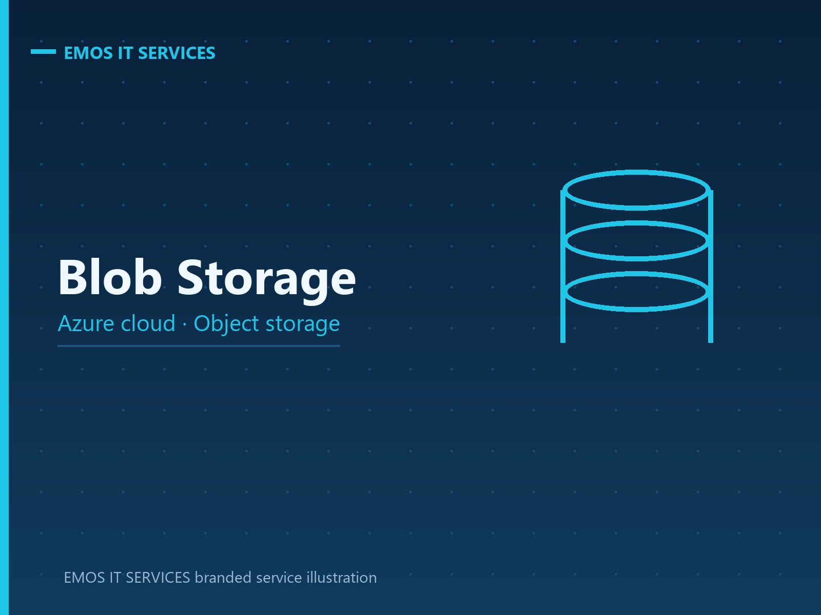 EMOS IT SERVICES branded service illustration for Azure Blob Storage