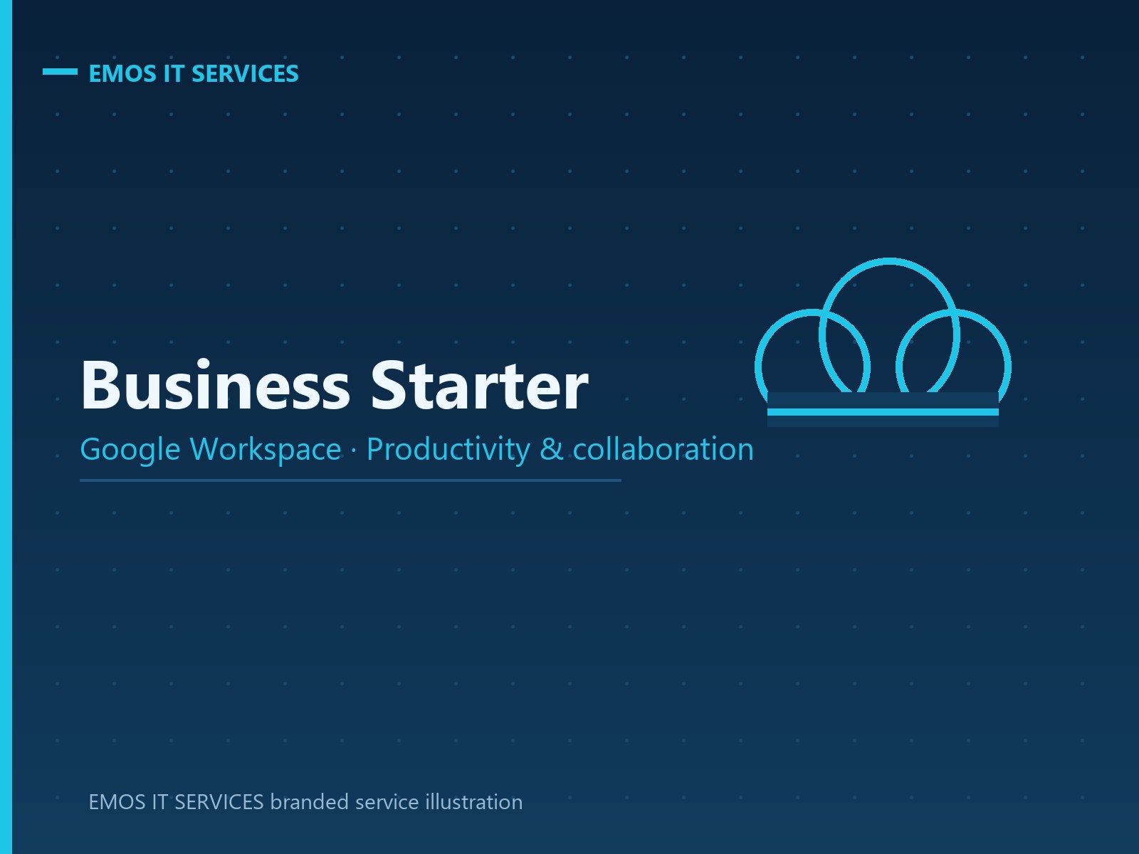 EMOS IT SERVICES branded service illustration for Google Workspace Business Starter