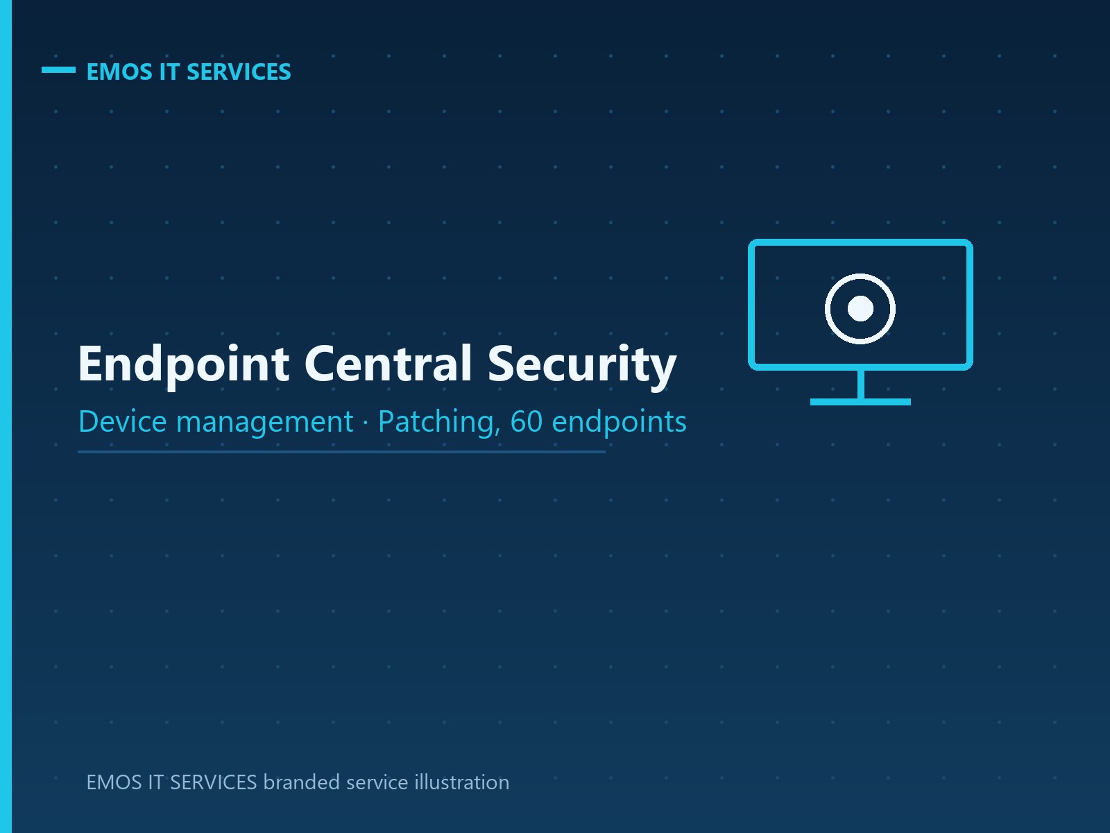 EMOS IT SERVICES branded service illustration for endpoint patch management, 60 endpoints