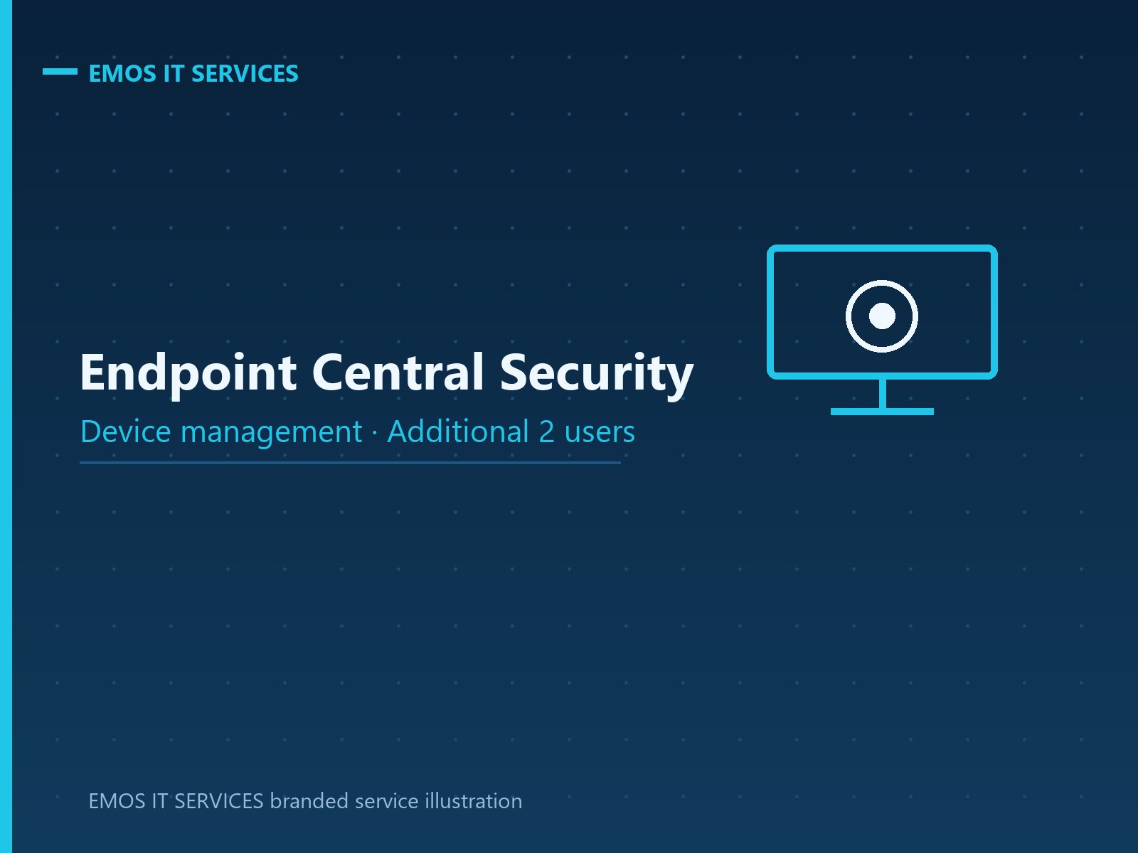 EMOS IT SERVICES branded service illustration for endpoint patch management, additional 2 users