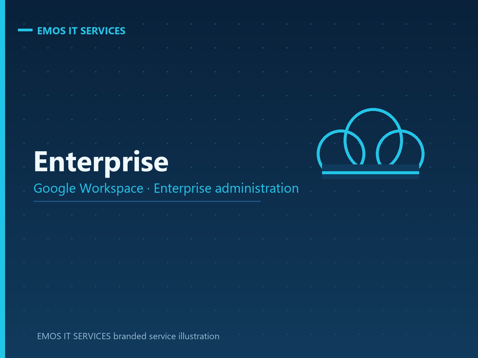 EMOS IT SERVICES branded service illustration for Google Workspace Enterprise