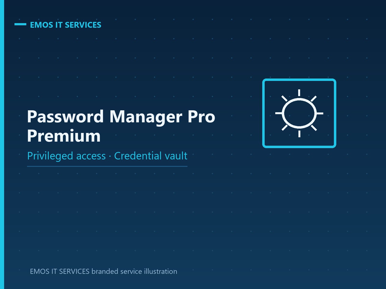 EMOS IT SERVICES branded service illustration for privileged credential vault