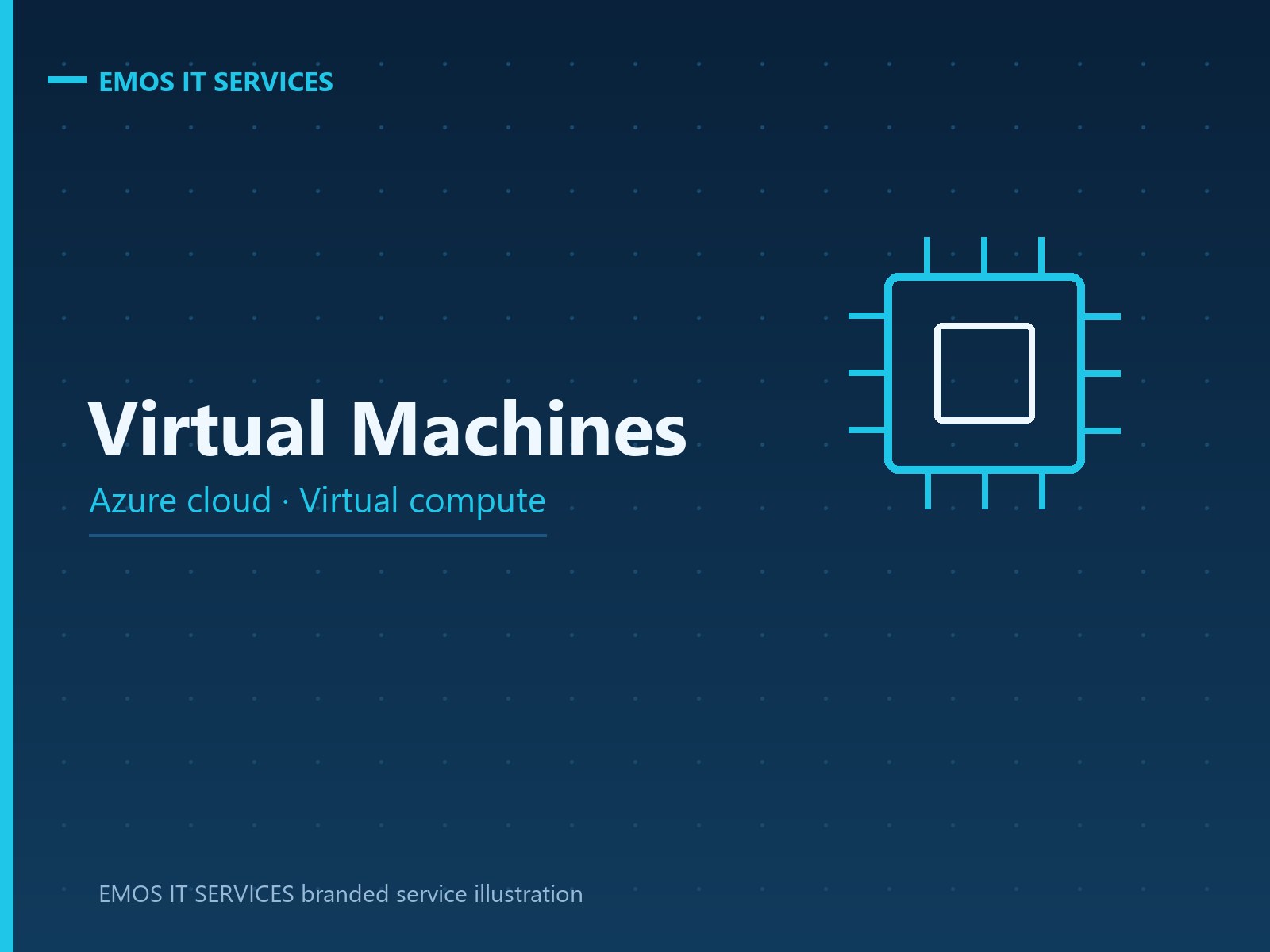 EMOS IT SERVICES branded service illustration for Azure Virtual Machines